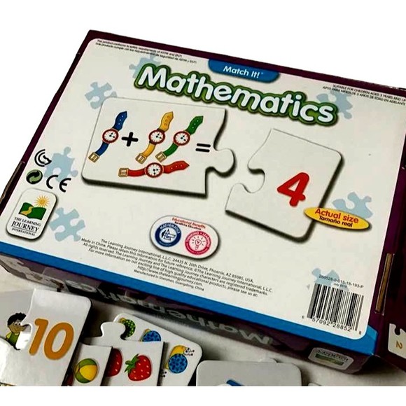 Mathematics Math Match It Game Puzzle Set Skills Add Subtract STEM Basic Ages 3+ - Picture 3 of 5